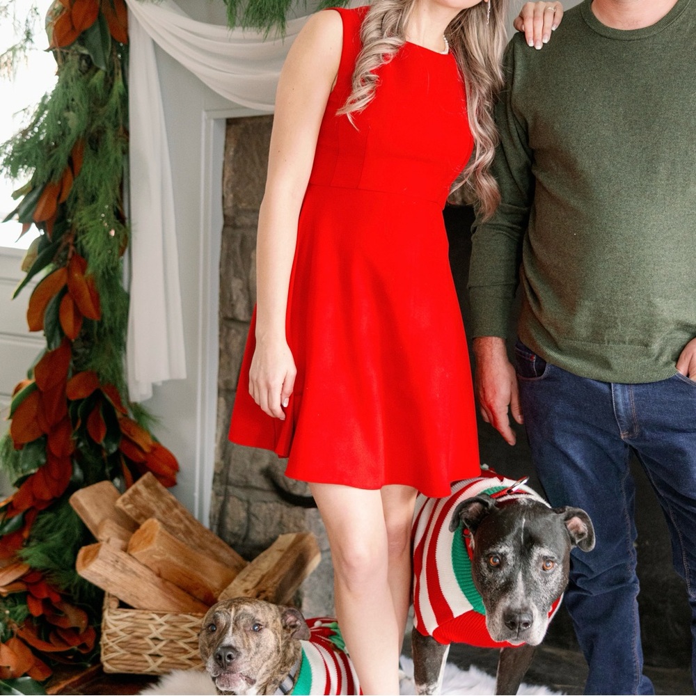 A-line red mini dress